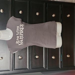 Twilight movie slogan women's grey cap sleeve tshirt